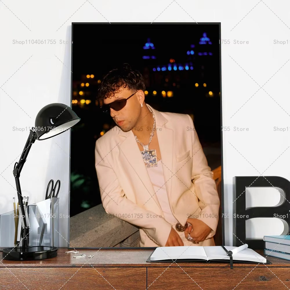 1PC New Album Buenas Noches Quevedo Poster Self-Adhesive Art Waterproof Paper Sticker Coffee House Bar Room Wall Decor