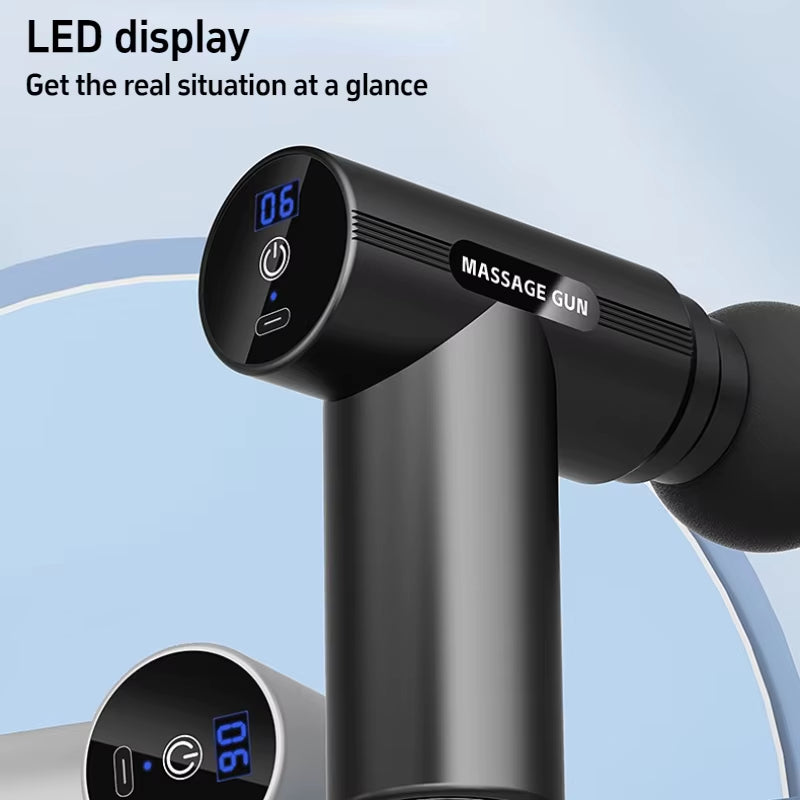 Fascial Massage Gun Electric Percussion Pistol Massager Body Neck Back Deep Tissue Muscle Relaxation Fitness Tool for Shoulder