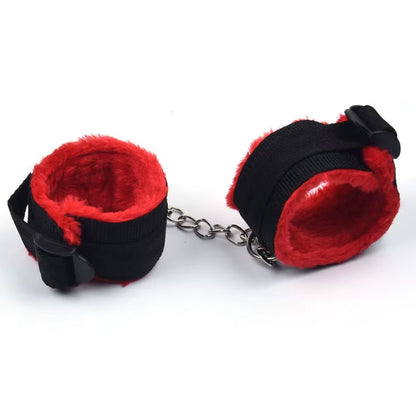 44Cm PU Leather Whip Flogger Plush Nylon Plush Sex Handcuffs Bondage Slave Exotic Accessories Toys for Couples Adults Games