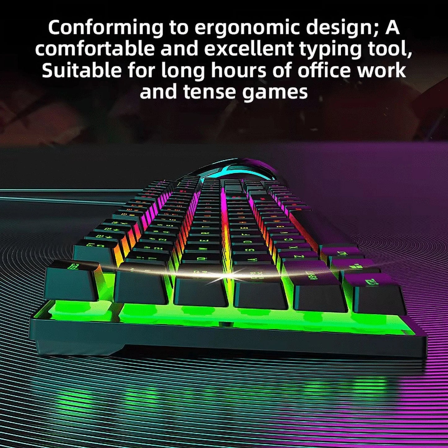 Wired Gaming Keyboard with RGB Backlight, Black