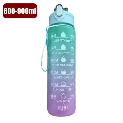 900Ml Drink Water Bottle Motivational Sports Water Bottle with Time Marker Leak-Proof Cup for Outdoor Sport Fitness BPA Free