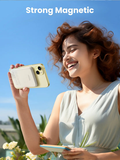 Power Bank for Iphone, 5000Mah Magnetic Charger with USB-C Cable, Compact and Portable