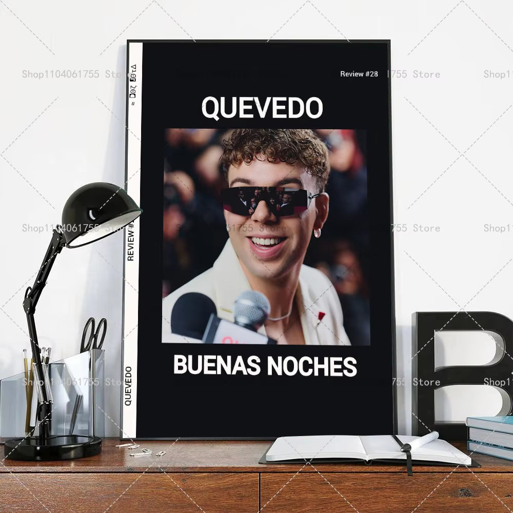 1PC New Album Buenas Noches Quevedo Poster Self-Adhesive Art Waterproof Paper Sticker Coffee House Bar Room Wall Decor