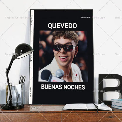 1PC New Album Buenas Noches Quevedo Poster Self-Adhesive Art Waterproof Paper Sticker Coffee House Bar Room Wall Decor