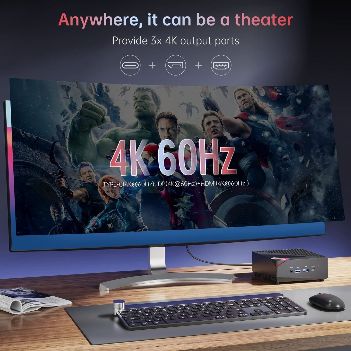 ACEMAGICIAN [Dual LAN Mini Gaming PC AMD Ryzen 7 5800U Mini PC 16GB DDR4 512G...