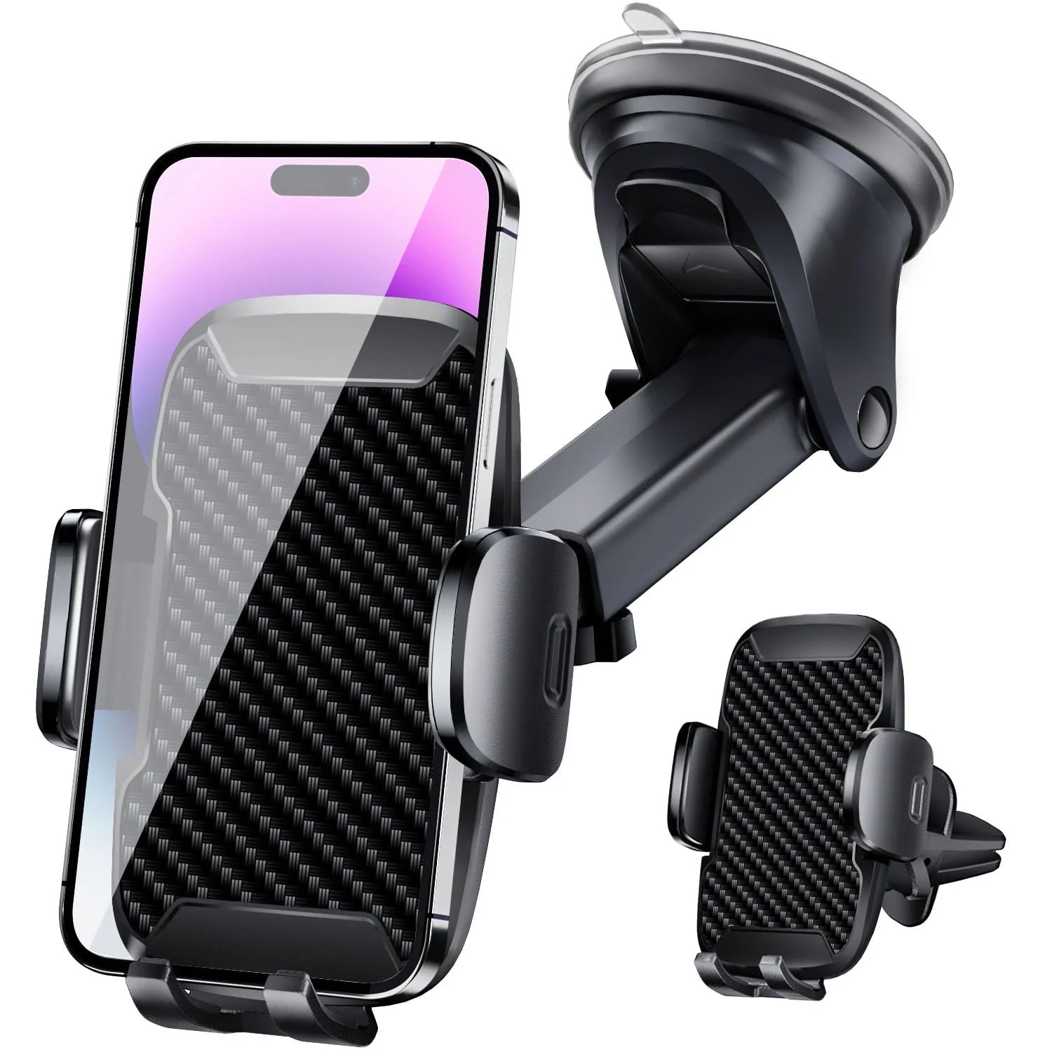 Universal Car Phone Holder Upgraded 360° Rotatable for Dashboard, Windshield & Air Vent Mount for 4.0"-7.0" Phones (Iphone, Google Pixel, Samsung Galaxy, Motorola,Etc)